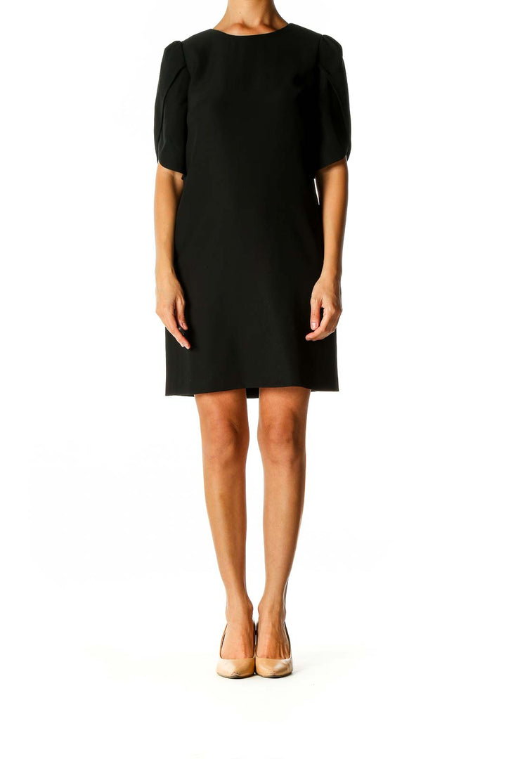 Black Solid Classic Shift Dress