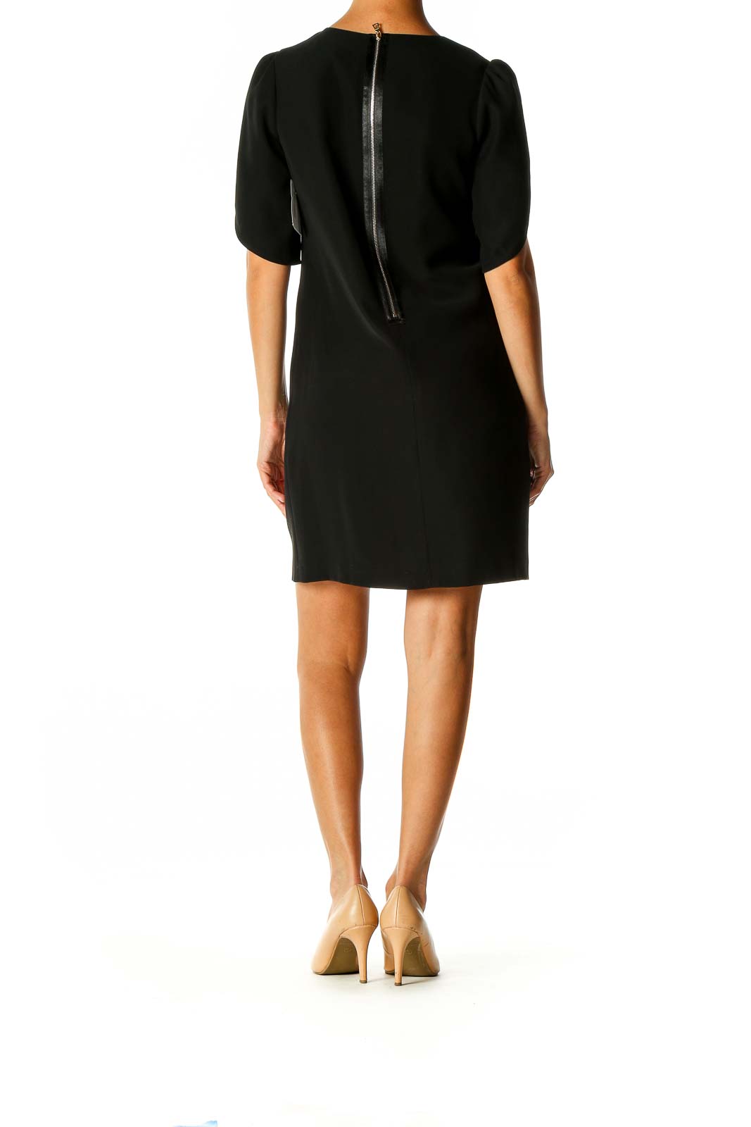 Black Solid Classic Shift Dress