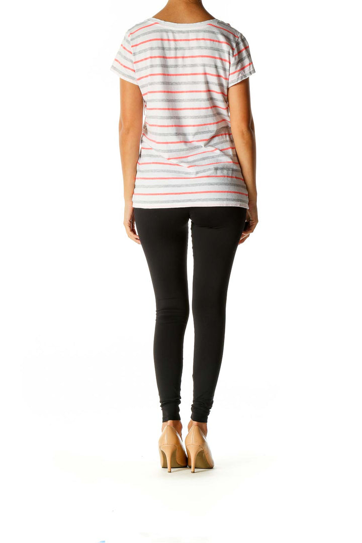 White Striped Casual T-Shirt