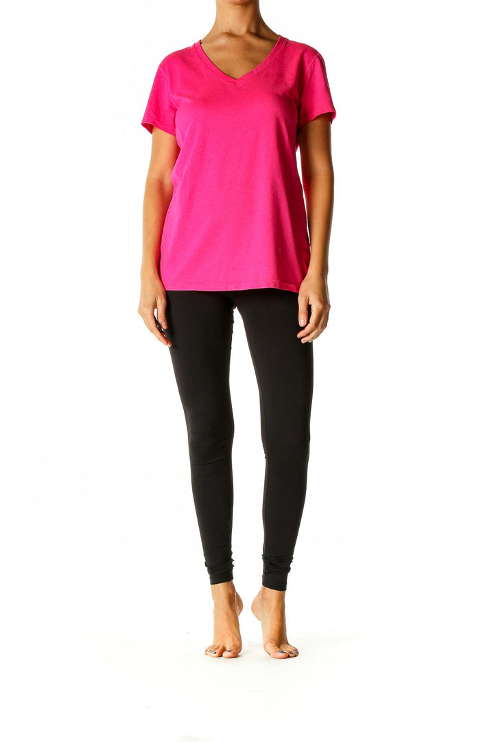 Pink Solid Activewear T-Shirt