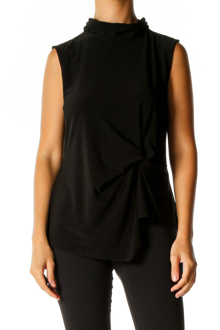 Black Solid Classic Blouse