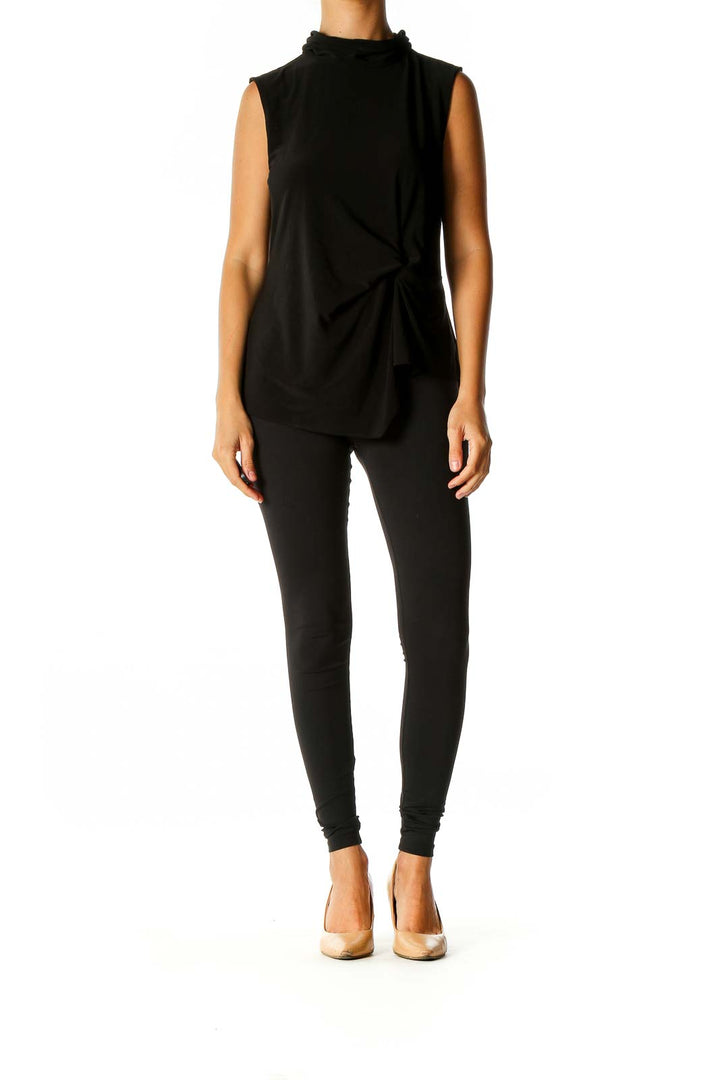 Black Solid Classic Blouse