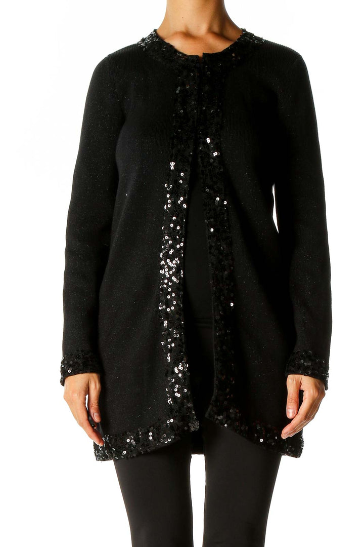 Black Sequin Cardigan