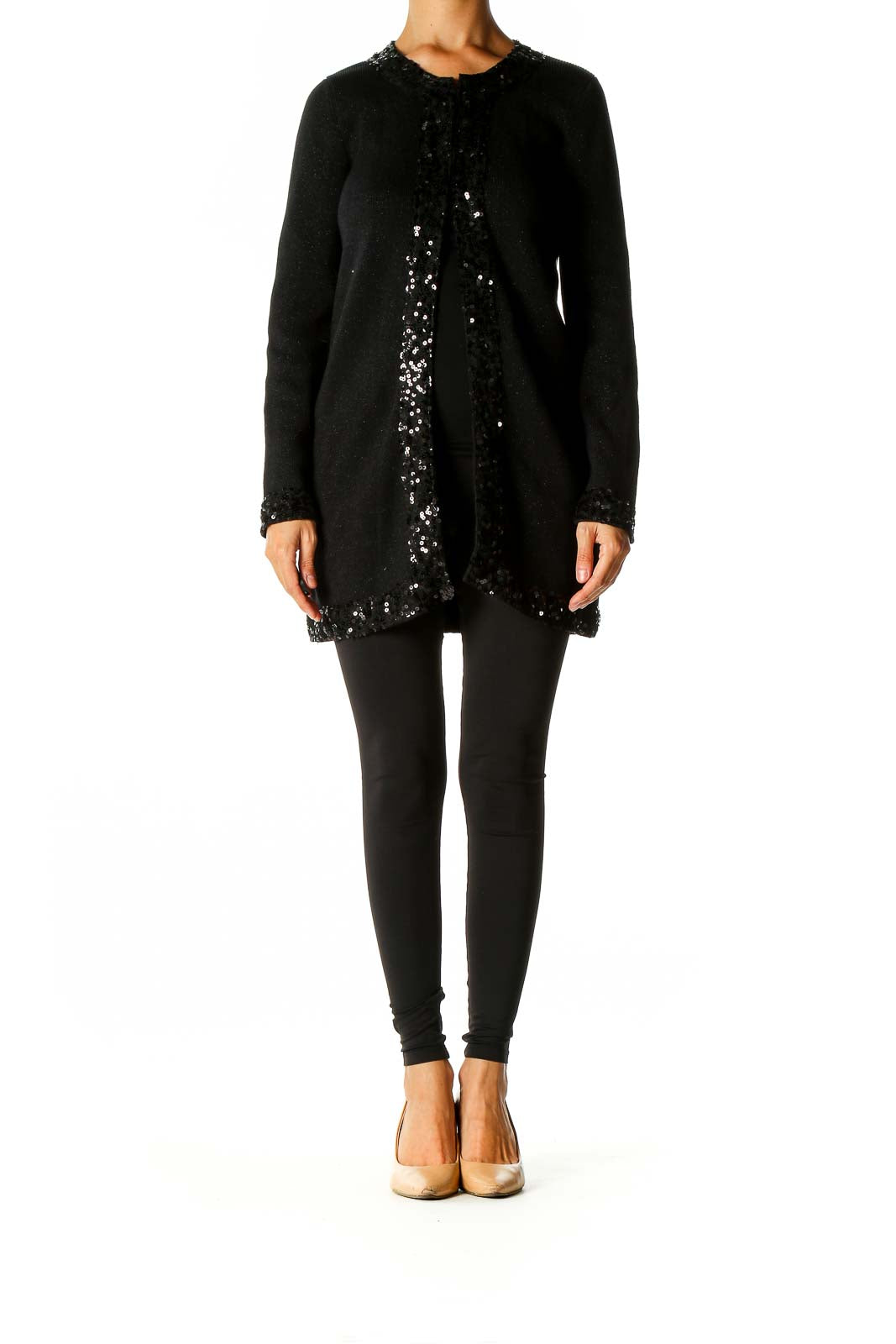 Black Sequin Cardigan