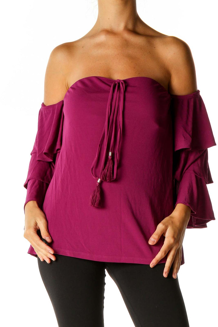 Purple Solid Chic Blouse