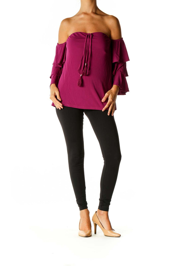 Purple Solid Chic Blouse