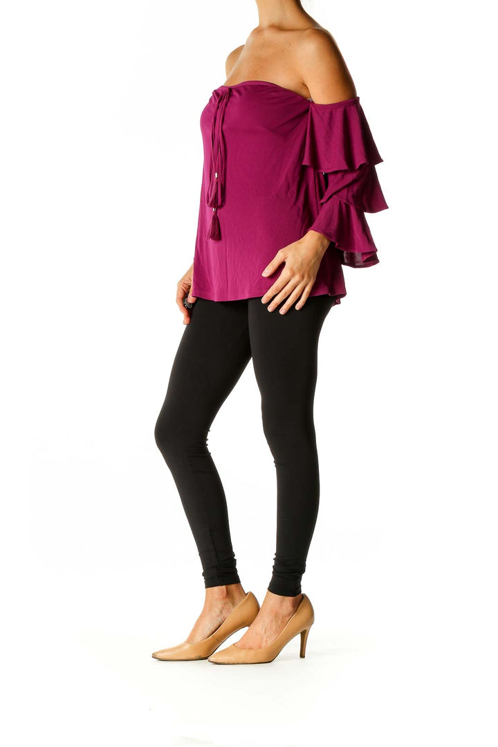 Purple Solid Chic Blouse