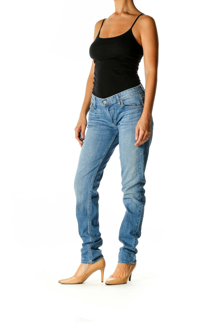 Blue Straight Leg Jeans