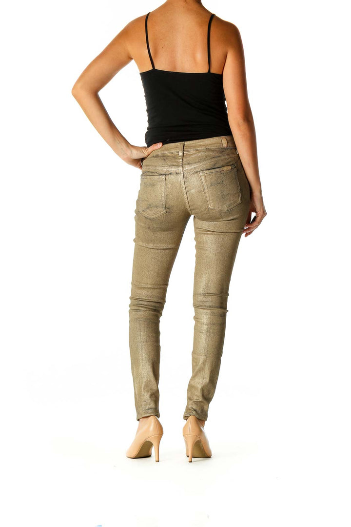 Gold Painted Skinny Jeans