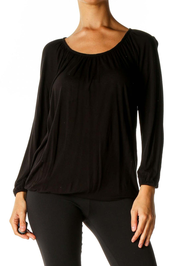 Black Solid All Day Wear Blouse