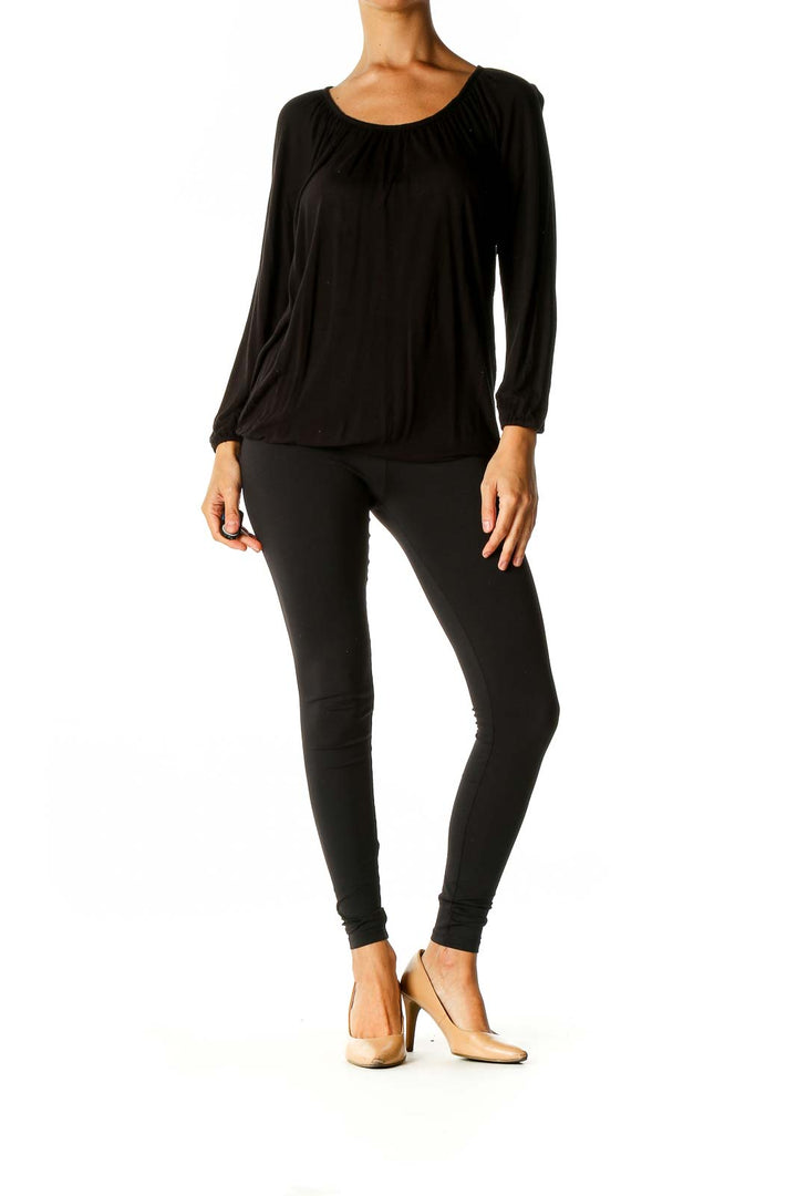 Black Solid All Day Wear Blouse