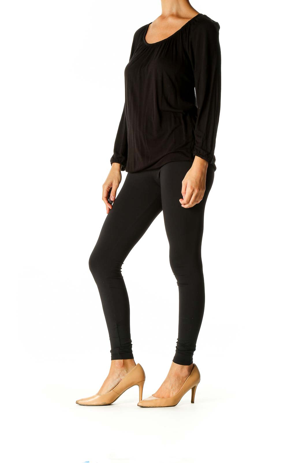 Black Solid All Day Wear Blouse