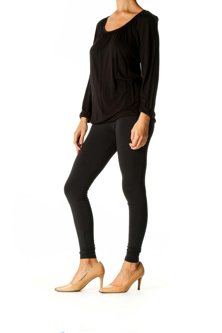 Black Solid All Day Wear Blouse