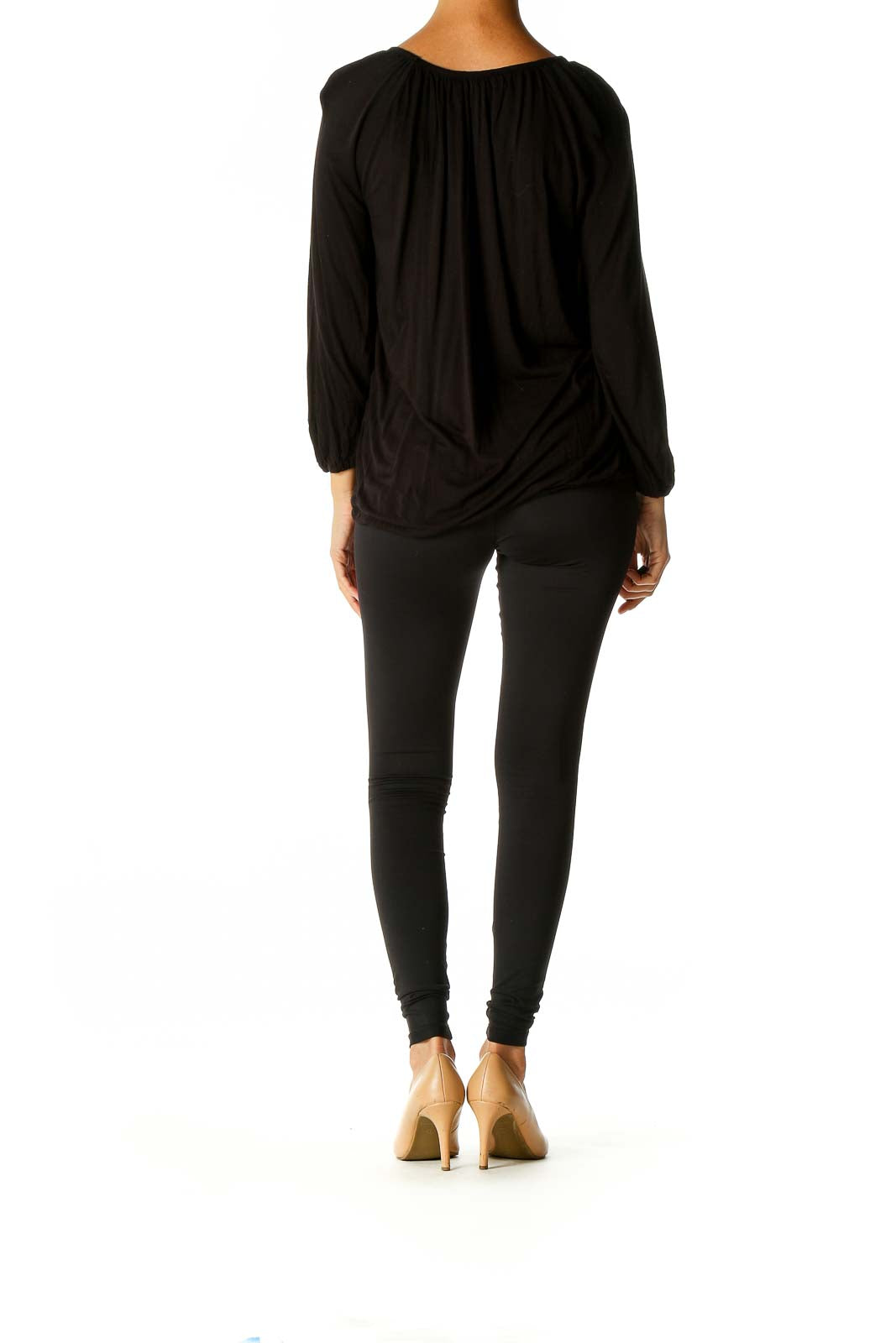 Black Solid All Day Wear Blouse