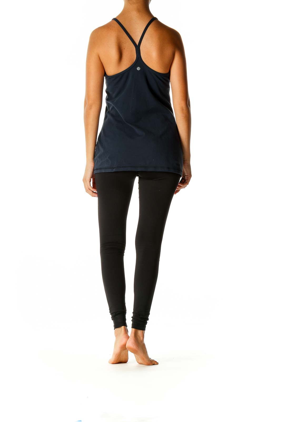 Blue Solid Activewear Tank Top