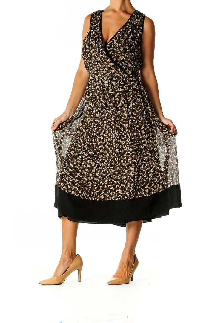 Brown Casual Day A-Line Dress