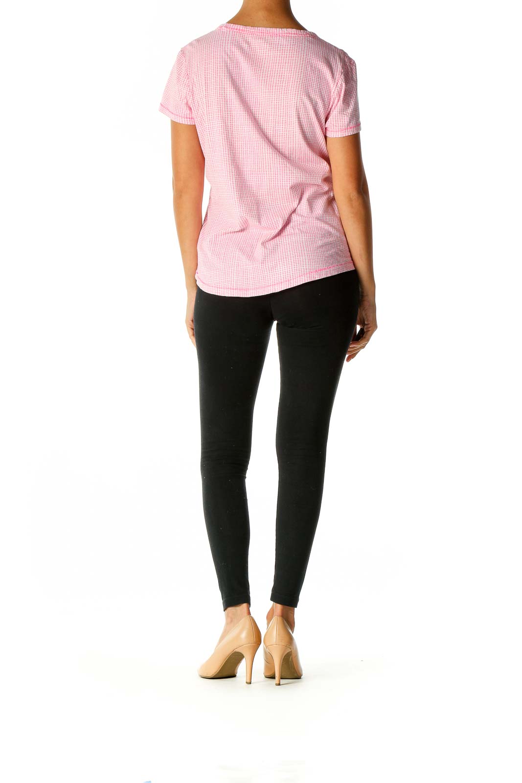 Pink Printed Casual T-Shirt