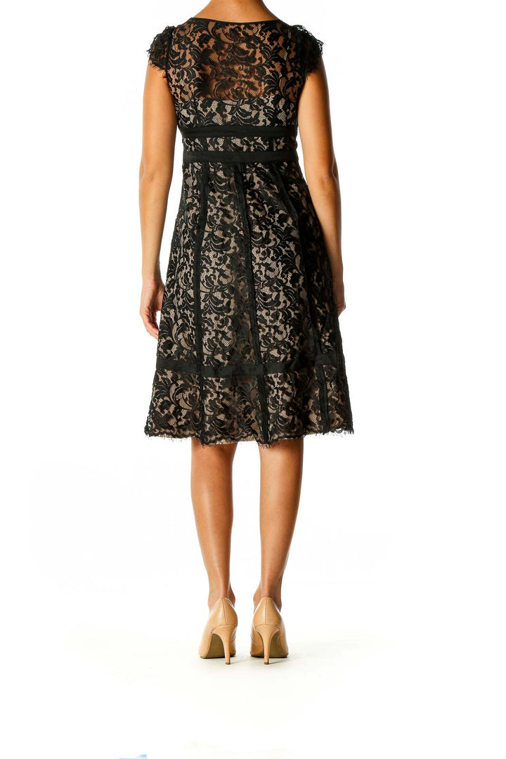 Black Lace Semiformal Fit & Flare Dress