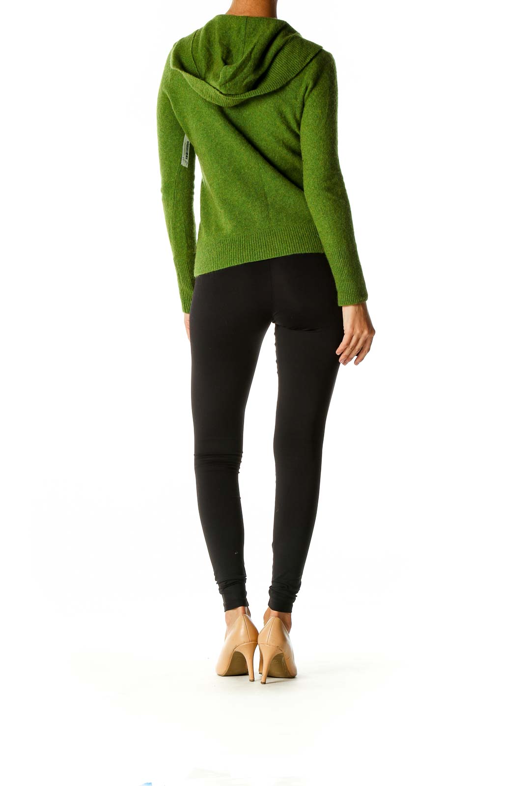 Green Textured Casual Sweater