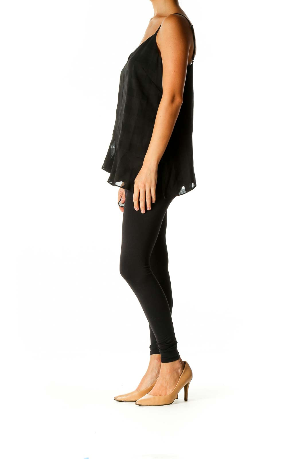 Black Solid Holiday Tank Top