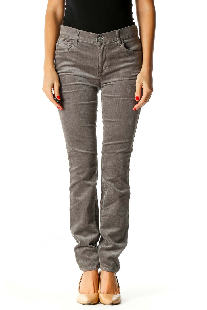 Gray Velour Skinny Jeans