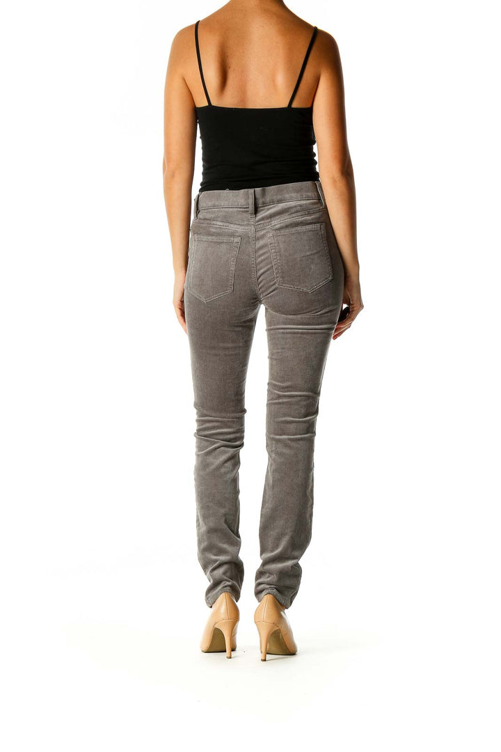 Gray Velour Skinny Jeans