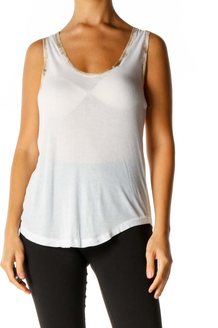 White Solid Chic Tank Top