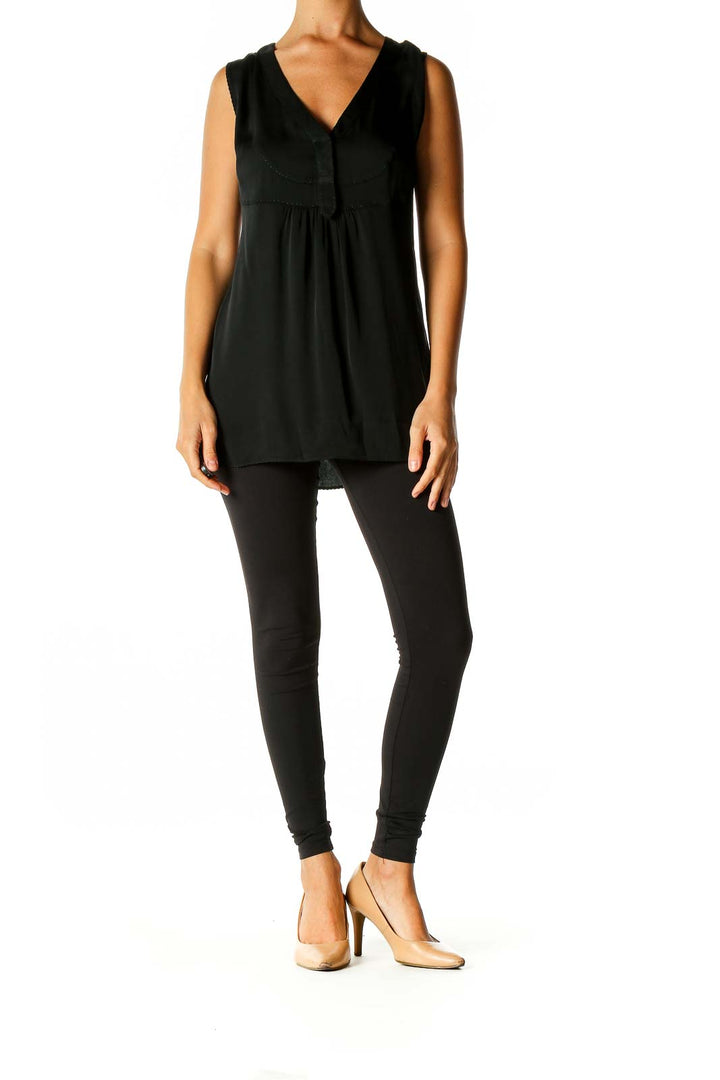 Black Solid Brunch Blouse