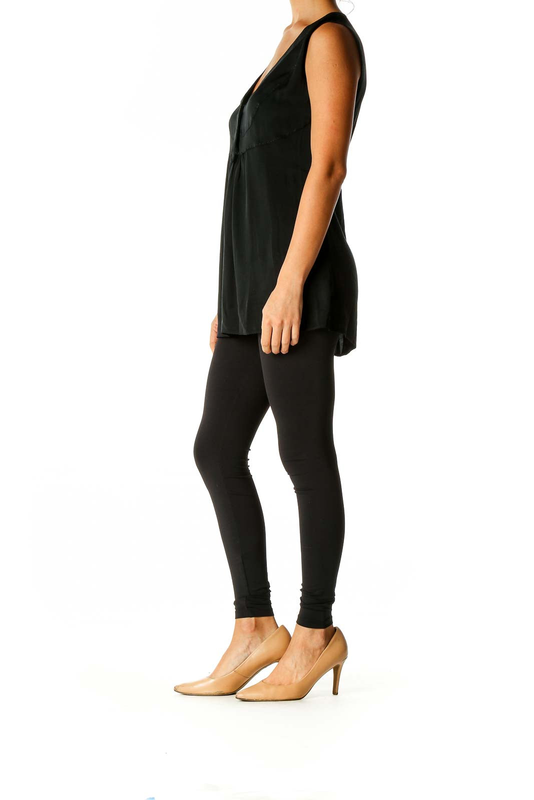 Black Solid Brunch Blouse