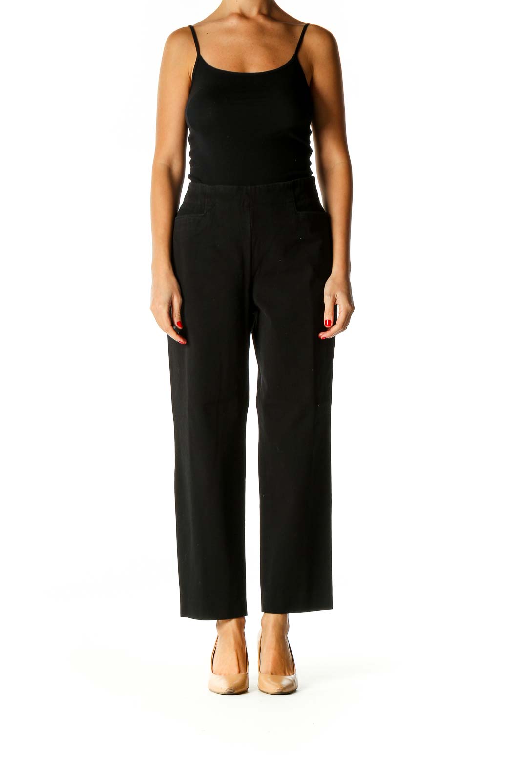 Black Solid All Day Wear Trousers