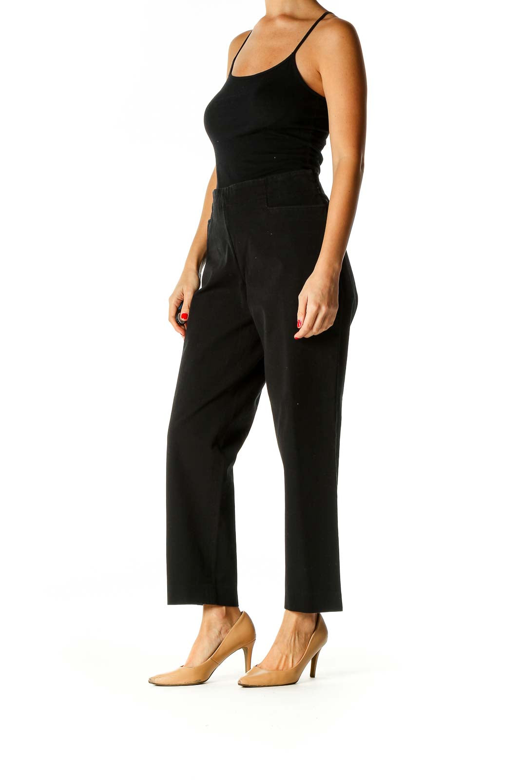 Black Solid All Day Wear Trousers