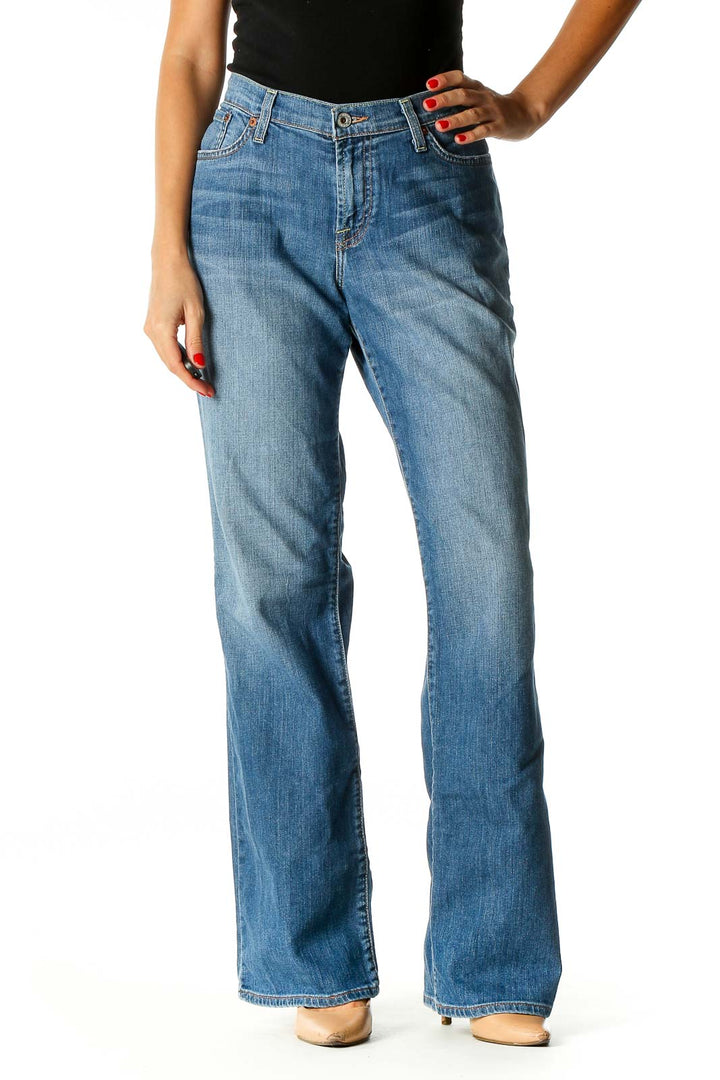 Blue Straight Leg Jeans