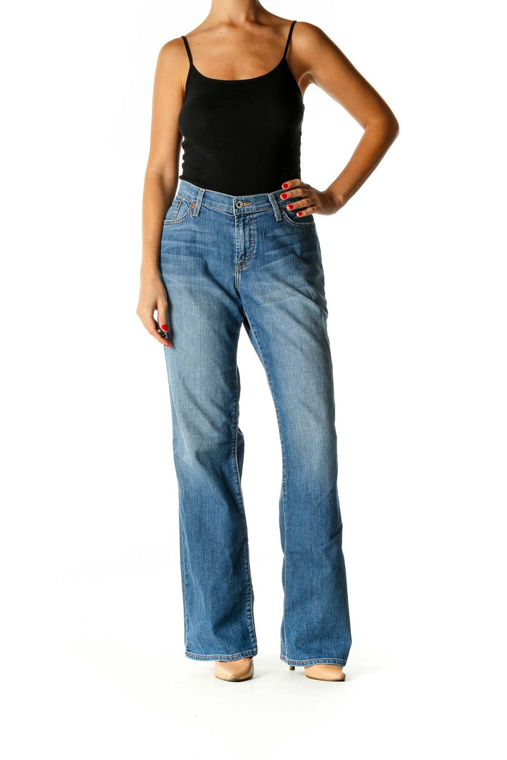 Blue Straight Leg Jeans