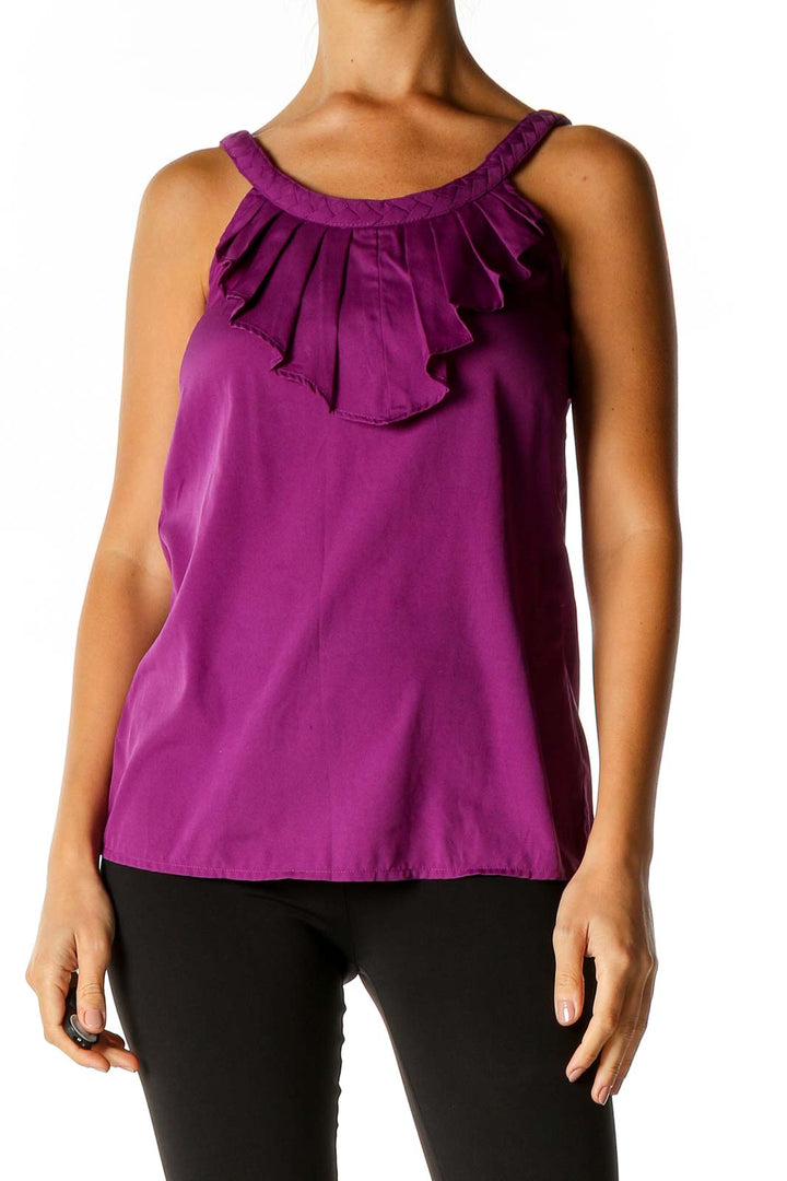 Purple Solid Retro Blouse