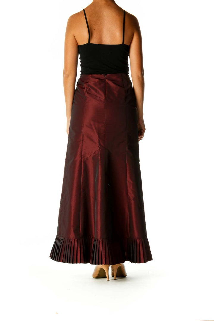 Red Textured Semiformal A-Line Skirt