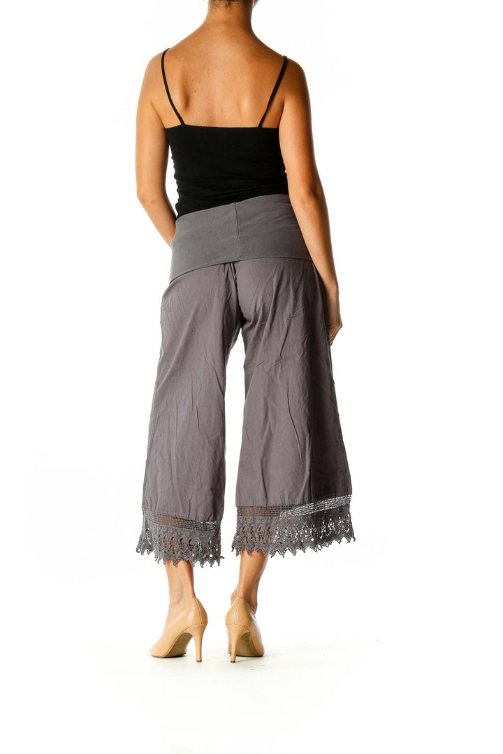 Gray Solid Bohemian Pants