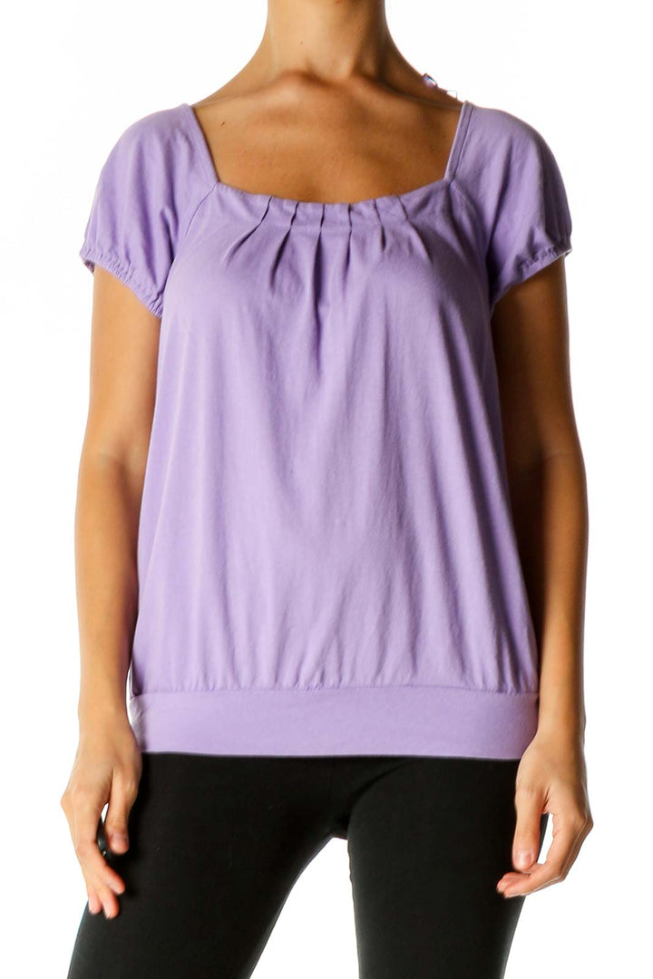 Purple Solid Casual Blouse