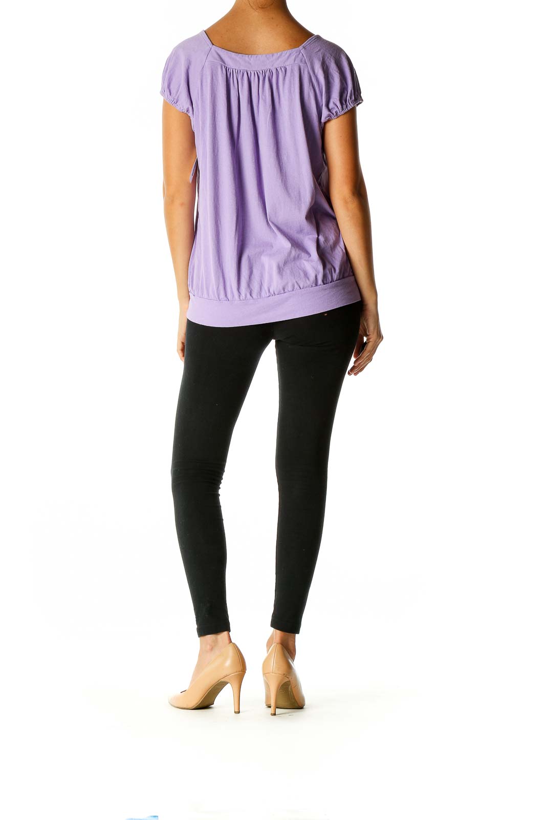 Purple Solid Casual Blouse