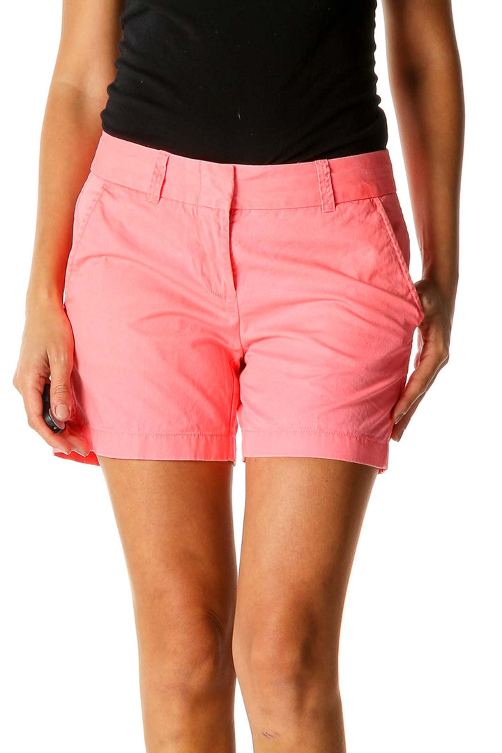 Pink Solid Brunch Shorts