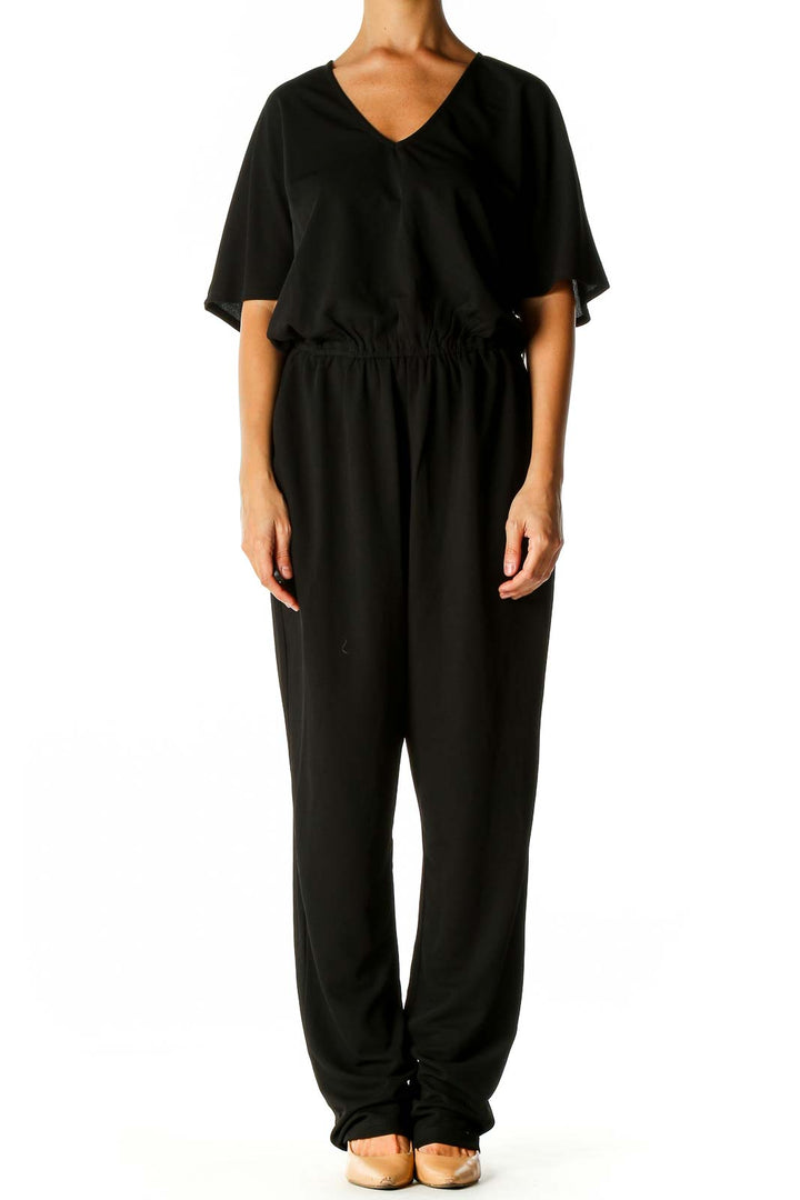 Black Solid Jumpsuit