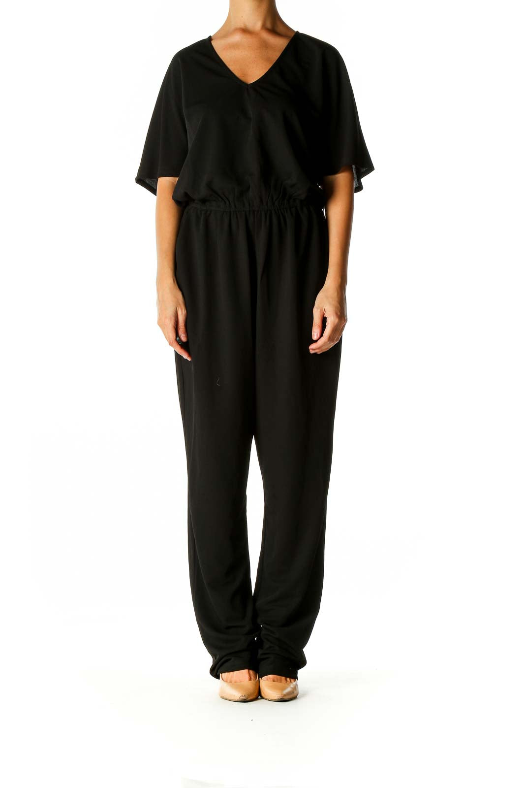 Black Solid Jumpsuit