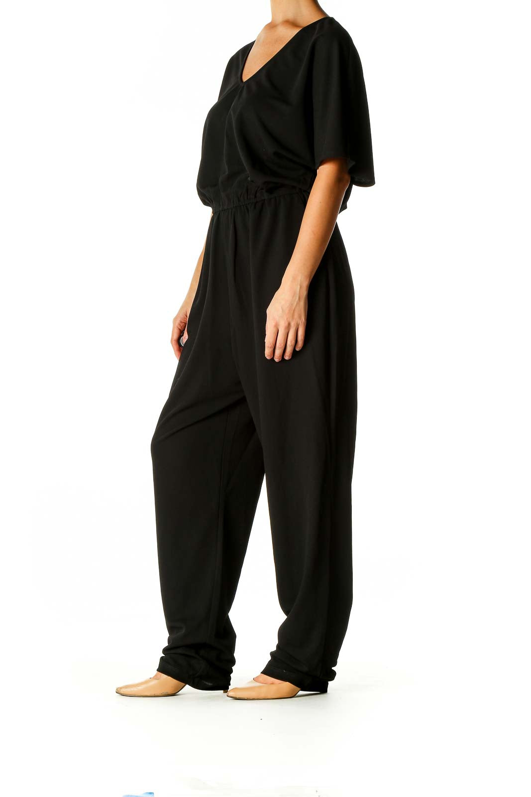 Black Solid Jumpsuit