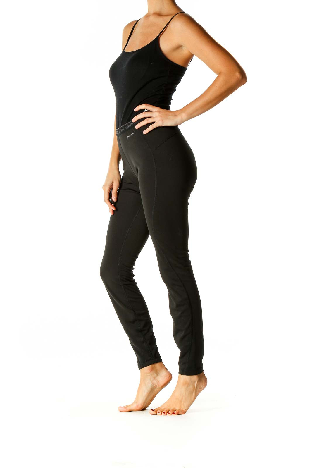 Black Solid Activewear Warm Leggings