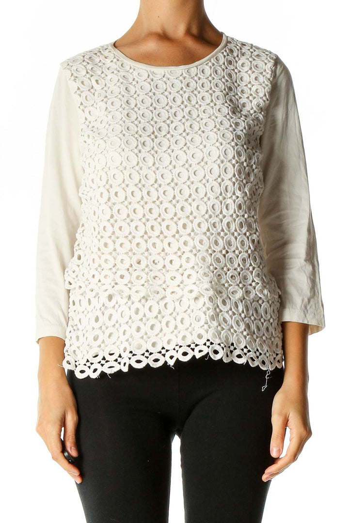 White Lace Casual Blouse