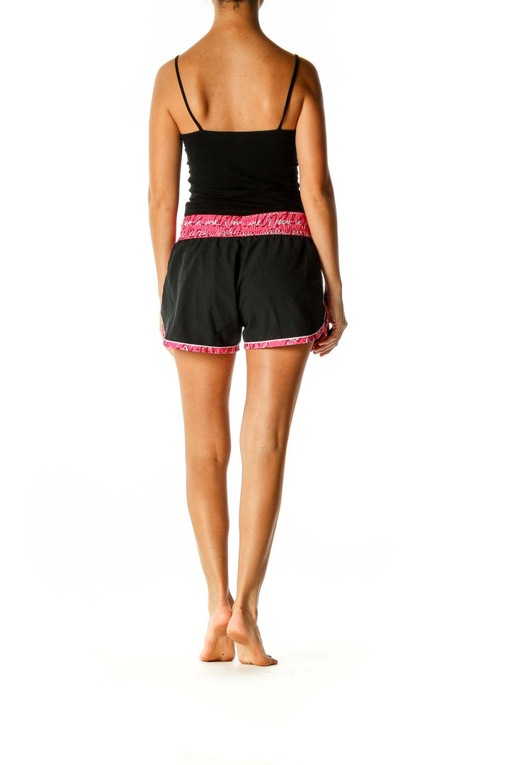 Black Graphic Activewear Shorts