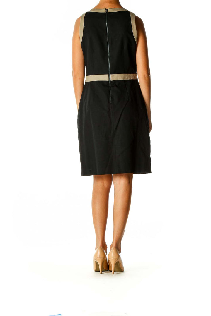 Black Solid Classic Sheath Dress