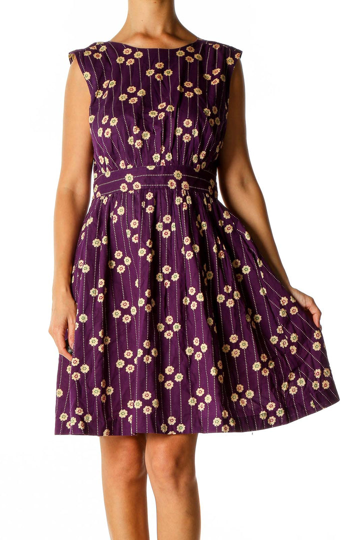 Purple Retro Fit & Flare Dress