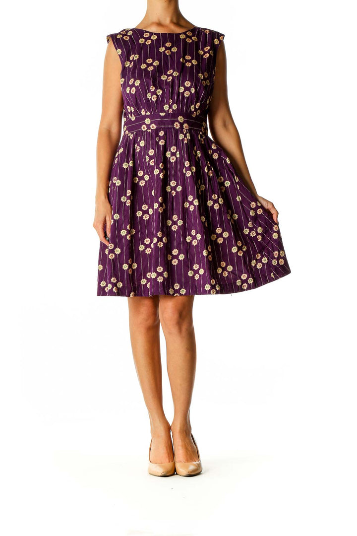 Purple Retro Fit & Flare Dress