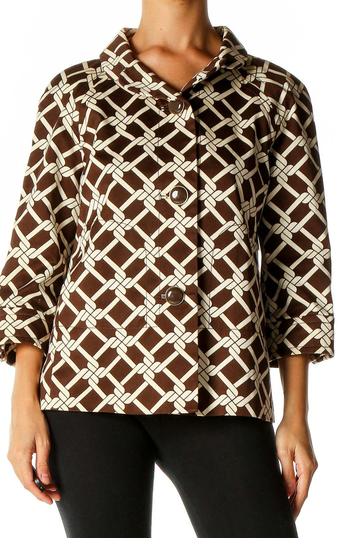 Brown Printed Coat