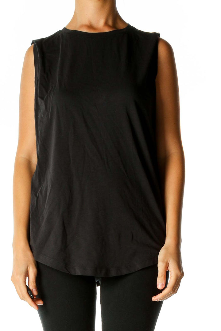 Black Solid Activewear Shirt